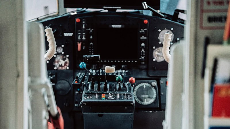 Cockpit-Ansicht der AN-2 innerhalb der Ferienwohnung.