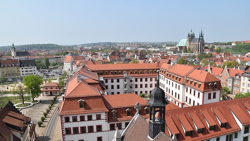 Ausblick auf die Stadt Erfurt.
