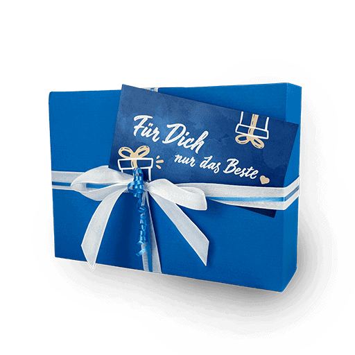 Frontale Perspektive einer Geschenkbox der Erlebnisfabrik